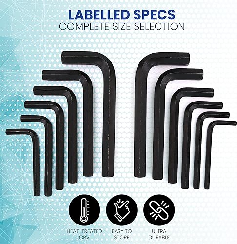 Miniatura 2 de Juego de llaves Allen Jumbo con llaves hexagonales Sae-Inch y métricas con un práctico estuche de transporte, juego de 12 piezas, 2 unidades