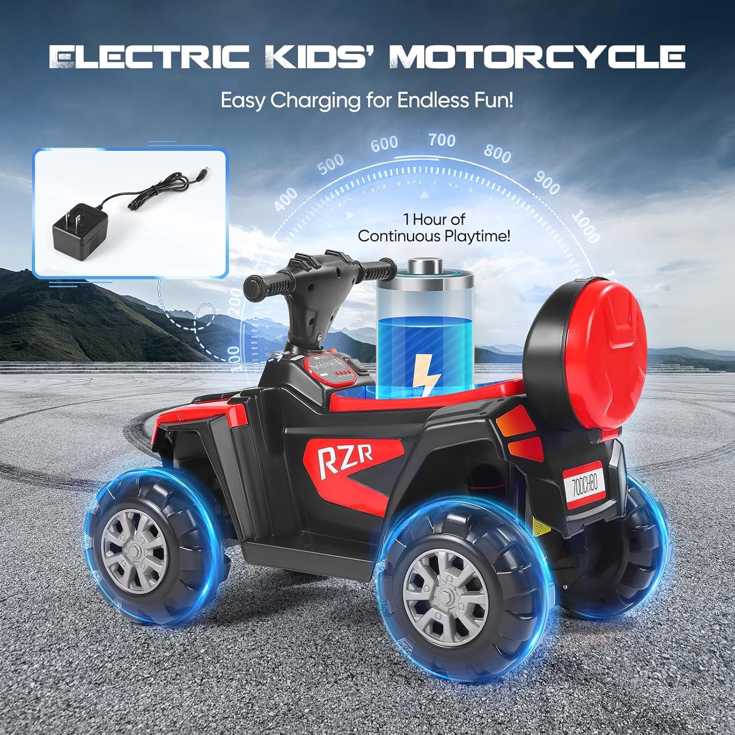 Elektrisches Motorrad für Kinder | Fahrzeug für Kinder ,ausgestattet mit LED-Scheinwerfern, Audiosystem und Aufbewahrungsbox, für Kinder von 2 bis 7 Jahren