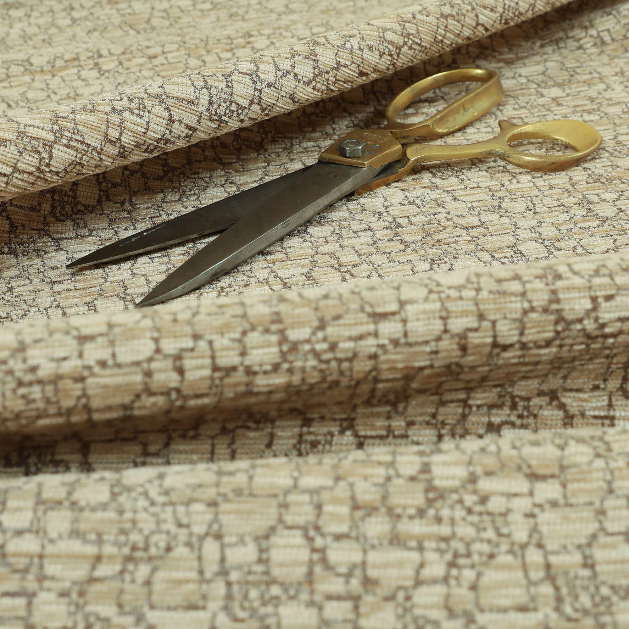 Redbrick Mill Fabrics Quality Weight Beige Colour Chenille Upholstery Furnishing Fabric Stone Pattern (10cm x 8cm Sample)