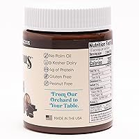 Vista 3 de NUTLICIOUS Crema de cacao oscuro de avellana (13 oz), sabor a cacao oscuro y abundante para untar, avellanas tostadas, fabricado en los Estados