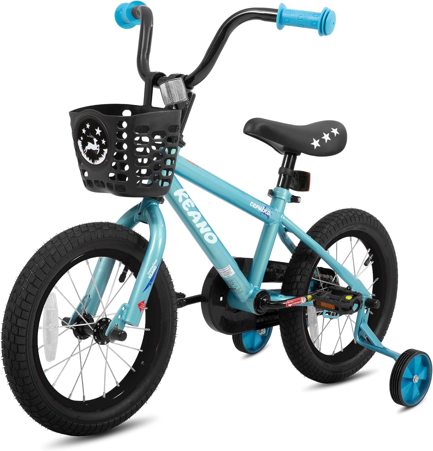 KEANO Cervine 14 16 20 Inch Kids Bike for Boys Girls Ages 3-10 Years, 14 16 Inch Toddler BMX Bikes with Training Wheels and Basket, 20 in Children Bicycles with Kickstand