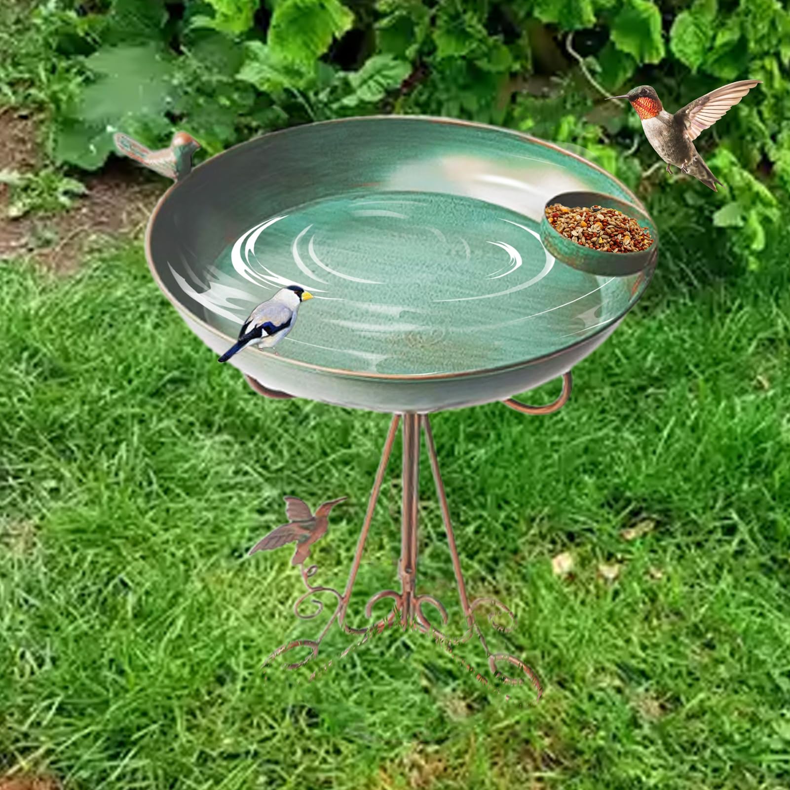 Bebedero para Pájaros Colibrí Vertical | con Pie Elevado y Soporte para Aves Para Jardín Al Aire Libre, Balcón, Jardín Trasero, Césped, Patio, Terraza, Porche, Aire
