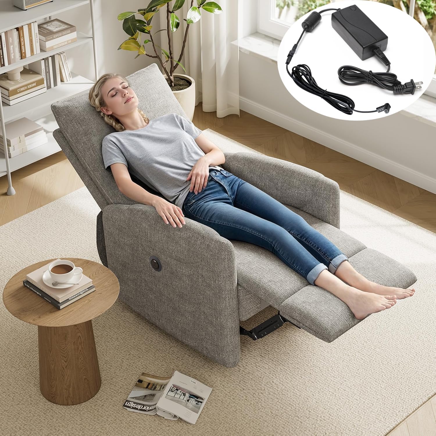 Universal Power Cord for Recliner Chair - 2-Pin Recliner Power Supply with L Shape Extension Cable Cord for Lift Chair, Recliner Sofa, Recliner Couch, Compatible with Most Makes & Models...