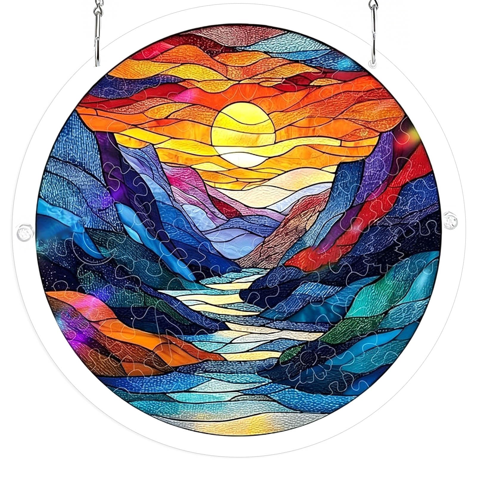 Puzzle Suncatchers 2D Acrylic Stained Glass Effect Window Hanging Garden Decors Valentines Day Womens Acrylic Puzzle Suncatchers