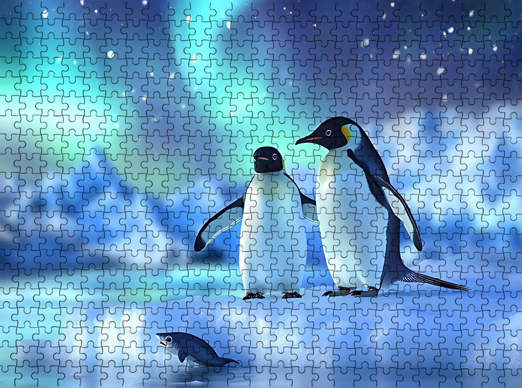 pinguino aurora-2 Puzzle 5000 Pezzi per Adulti, Puzzle in Legno - Collezione Classica con Poster Incluso - Sfida di Concentrazione e Passatempo Antistress, Gioco per Famiglia, 156 x 105 cm f0-828
