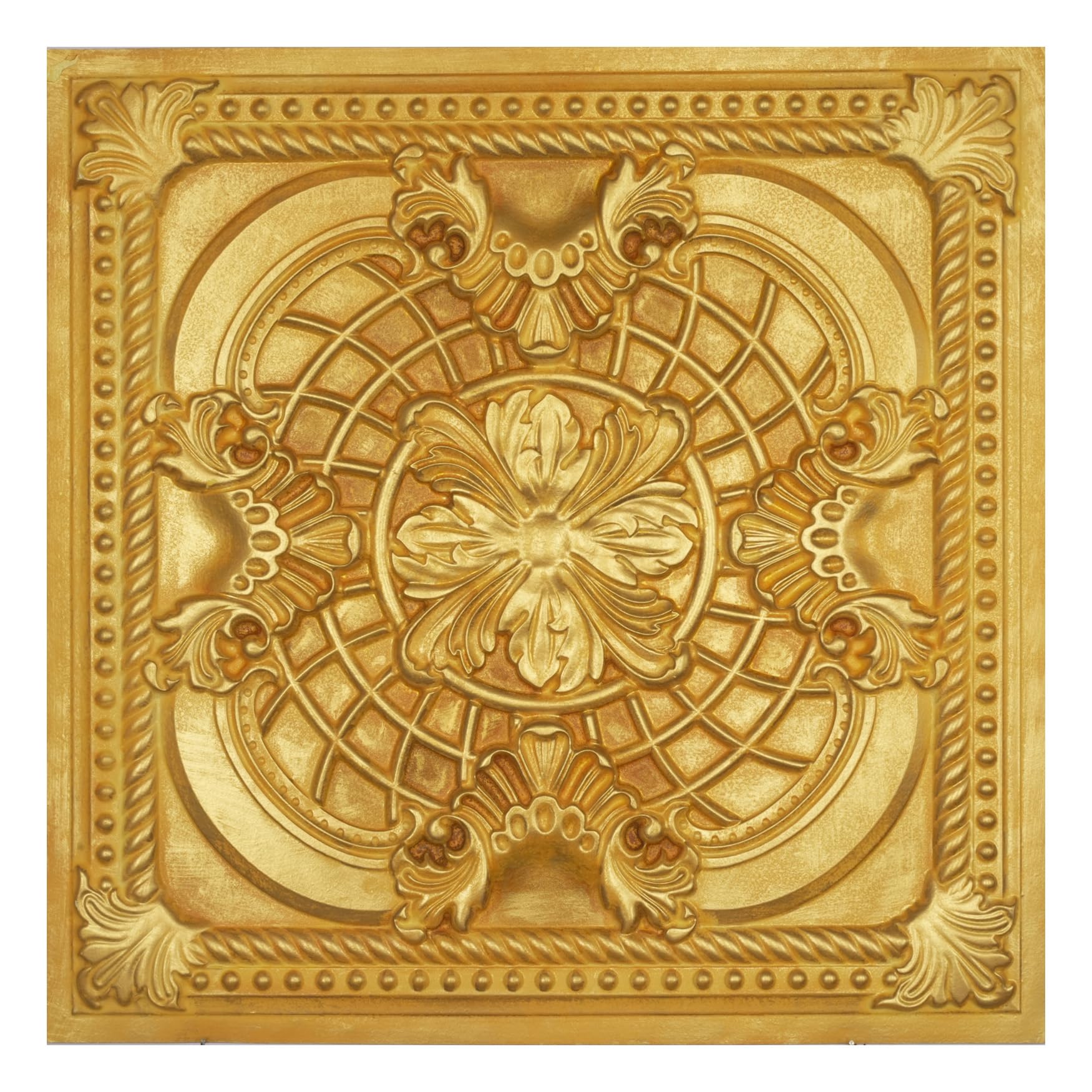 Paintsdecor Golden Drop Ceiling Tiles 2X4 Pvc, Ceiling Design Panels, For Restaurant Pl31 10Tiles/Lot (Golden)