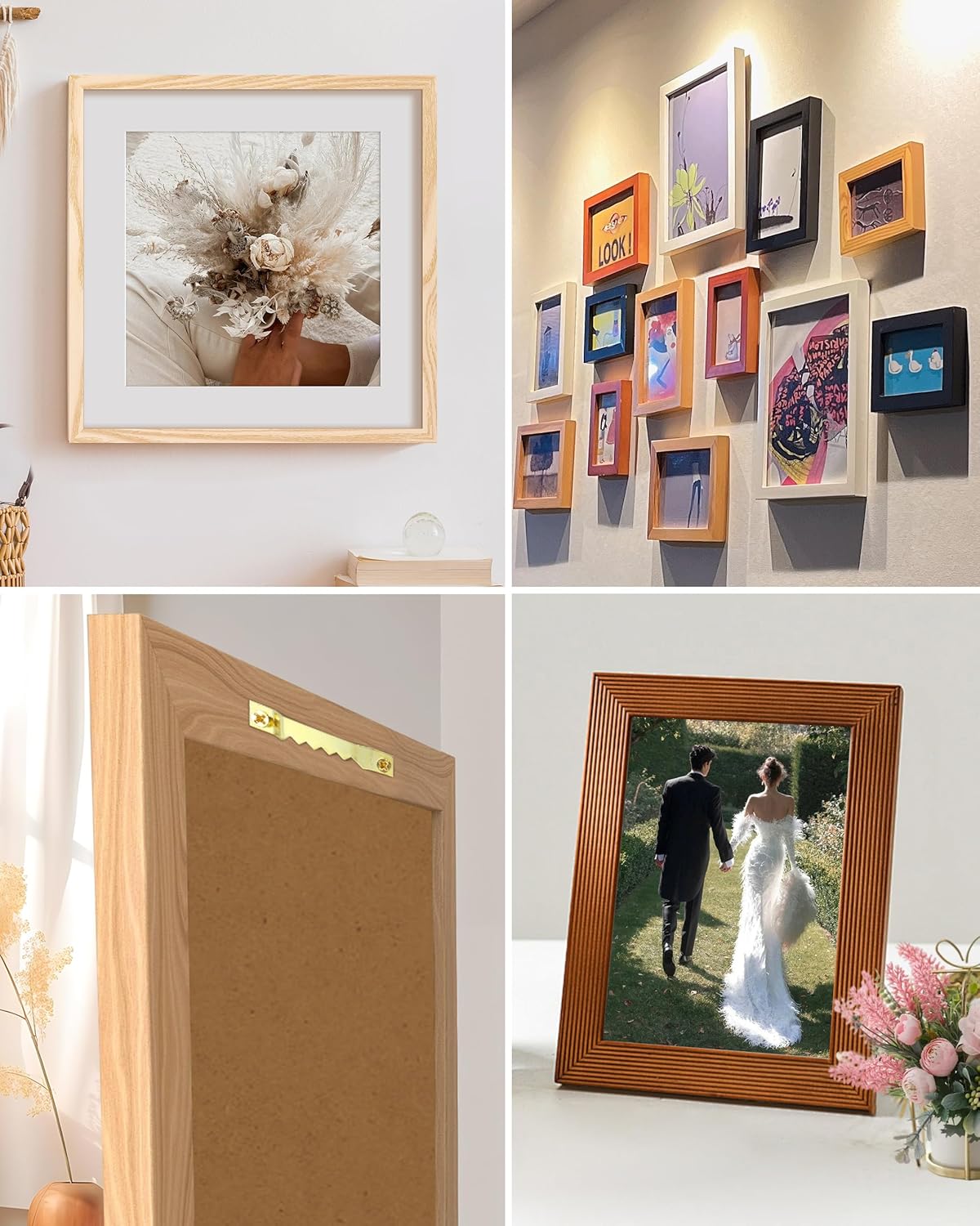 100 Pack Small Sawtooth Picture Hangers with Screws，Picture Frames Hanging Solutions，for Hanging Photo Frame Clock Paintings Artwork(Gold)