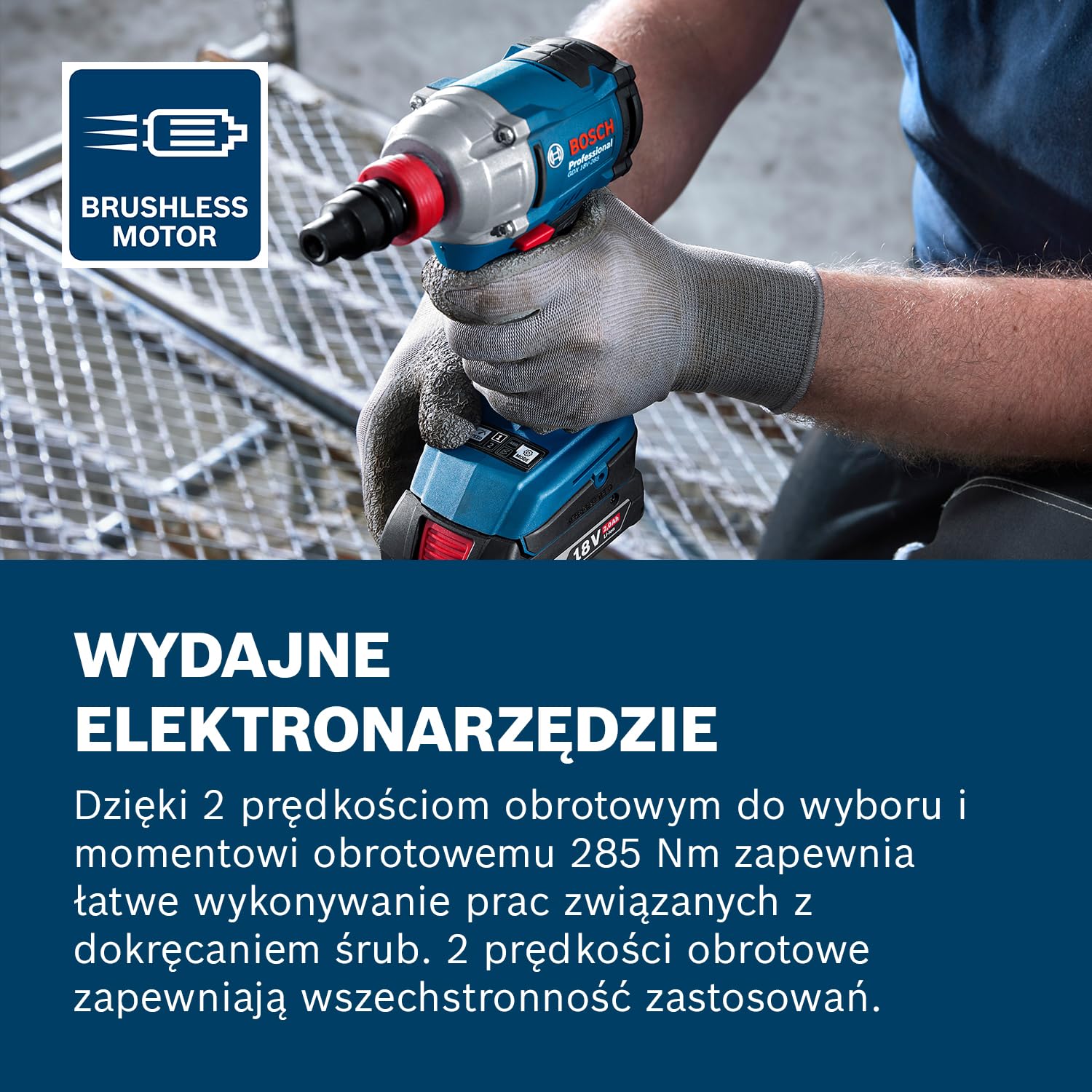 Bosch Professional 18 V firmy Bosch: akumulatorowa wkrętarka udarowa GDX 18V-285 (walizka L-BOXX)