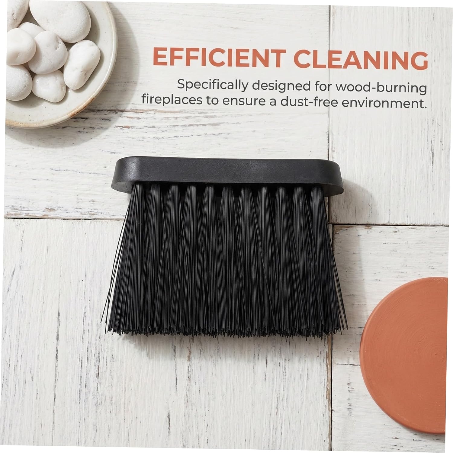 8pcs Fireplace Brush Set for Ash Removal with Comfortable Grip, Plastic Fireplace Dust Cleaning Tools for Fire Pit and Hearth, Soft Bristles, Modern Design