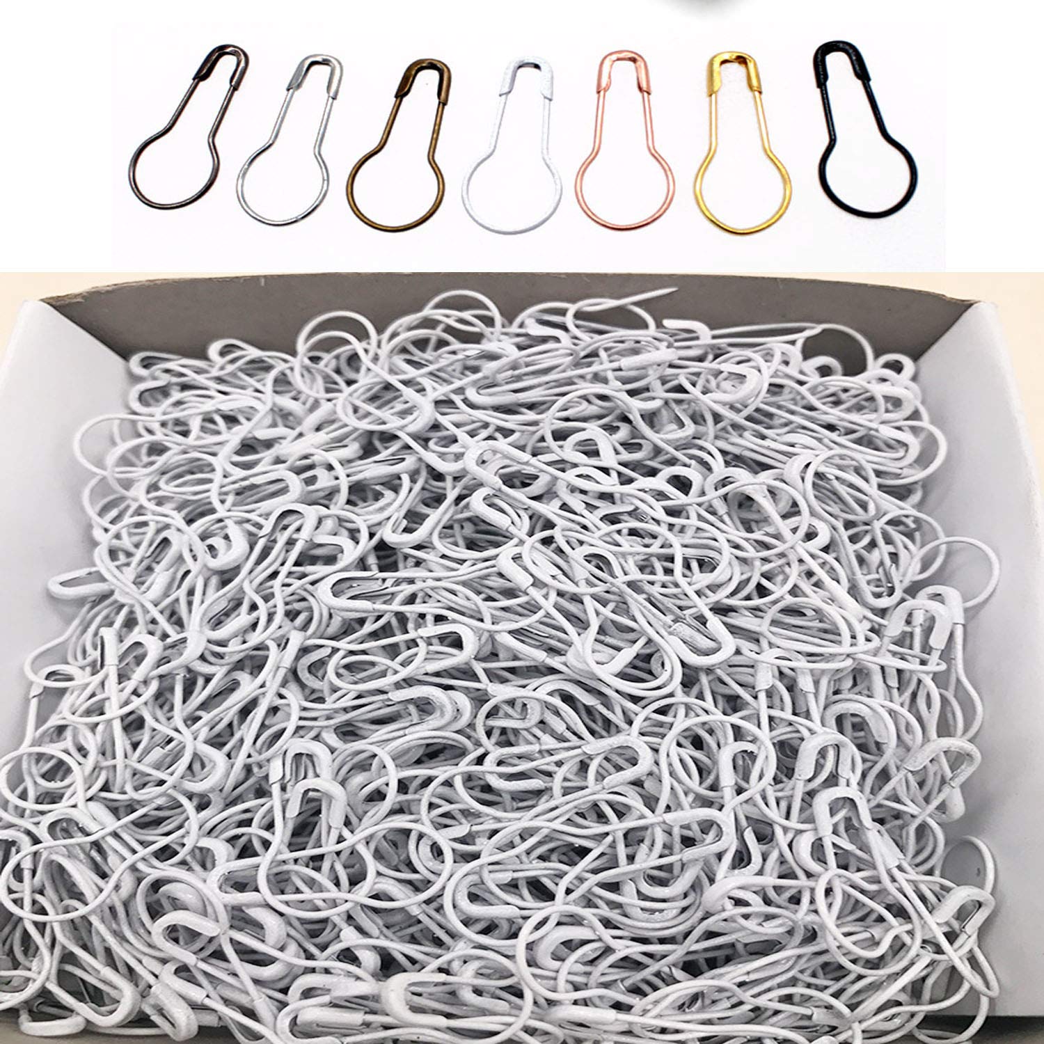 1000 Pezzi Pera Pins, Spille di Sicurezza, Calabash Pin, Zucca Pins, a Forma di Pera, 21,5 mm (0.8 in) Lunga Bianco