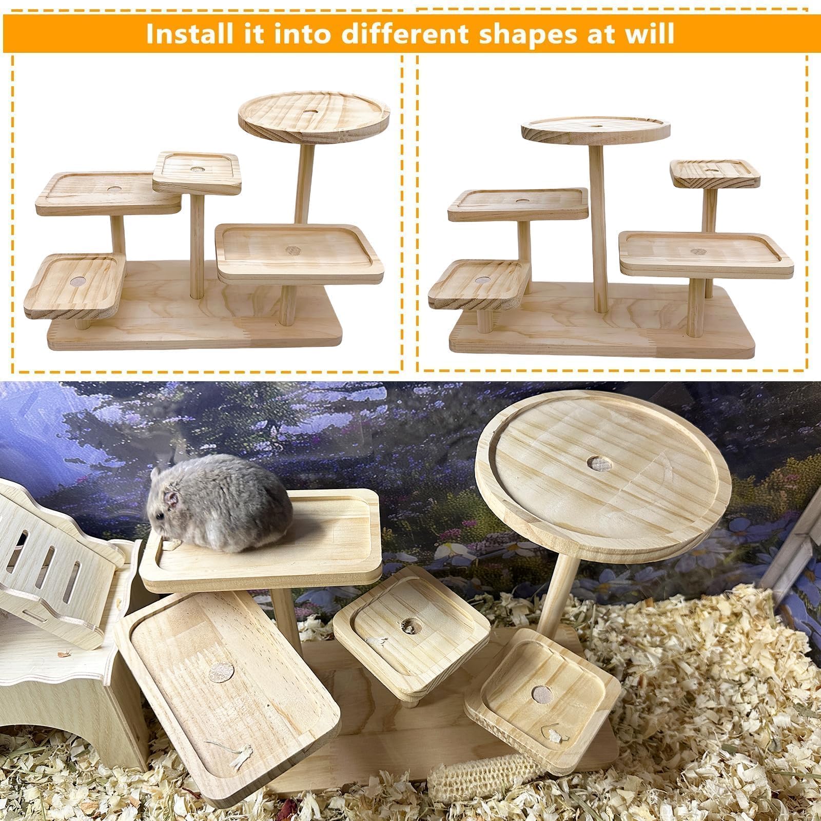 Snapklik.com : Hamster Climbing Toy Ledge Wooden Gerbil Playground ...