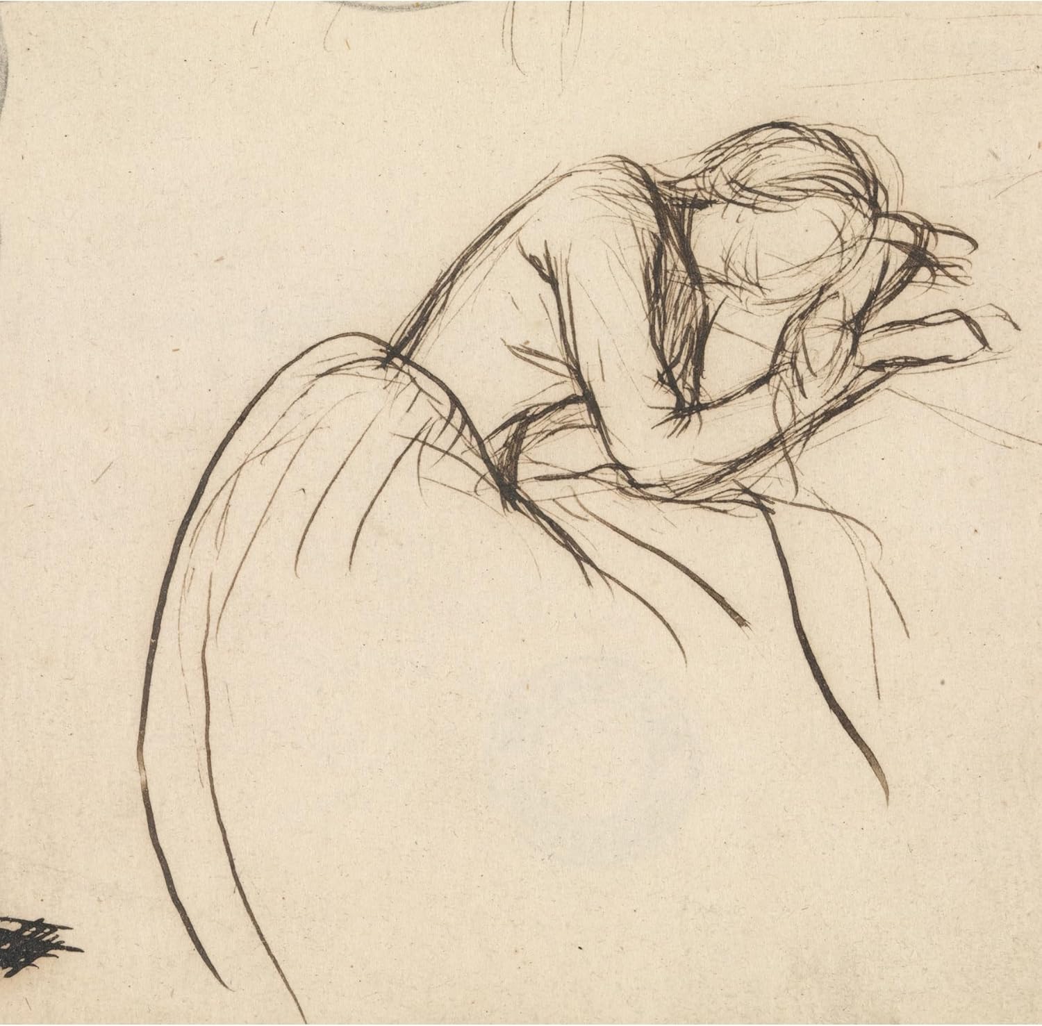 ArtDirect A Woman Bowed in Grief (ca. 1857) Unframed Art Print Giclee Poster by Sir John Everett Millais - Ready for Framing with Customization Sizes 8x8, 11x11, 16x16, 24x24, 37x36 and 49x48 inches (71871dr)