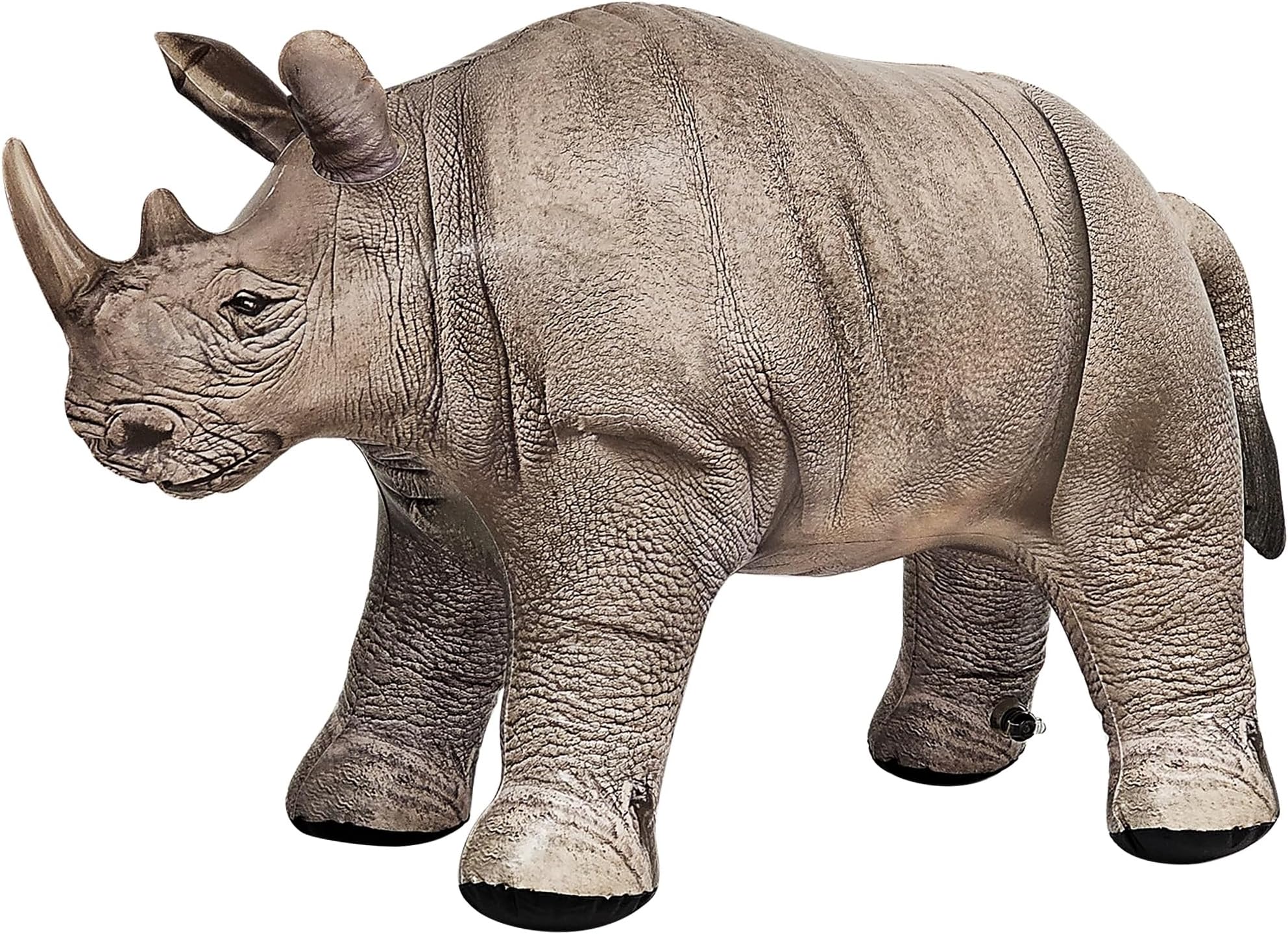 Jet Creations 36” Long Inflatable Rhinoceros Toy – Gray Rhino Beast Figure for Safari Party Decoration, Wildlife Photo Prop, Realistic Design, Easy to Inflate, 1 pc
