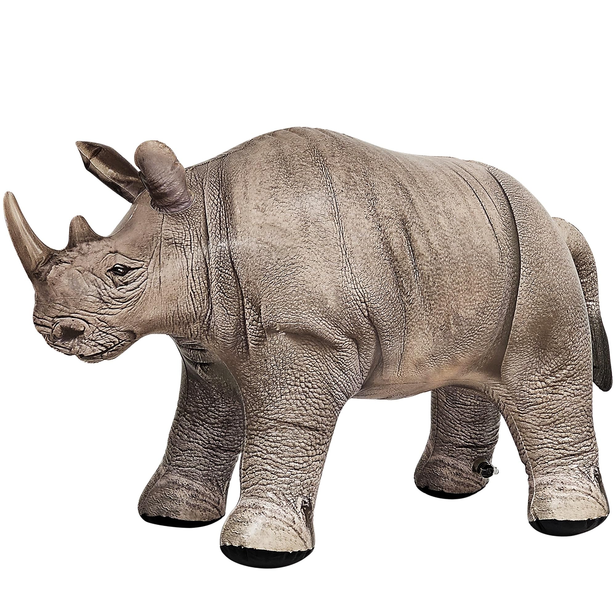 Jet Creations 36” Long Inflatable Rhinoceros Toy – Gray Rhino Beast Figure for Safari Party Decoration, Wildlife Photo Prop, Realistic Design, Easy to Inflate, 1 pc