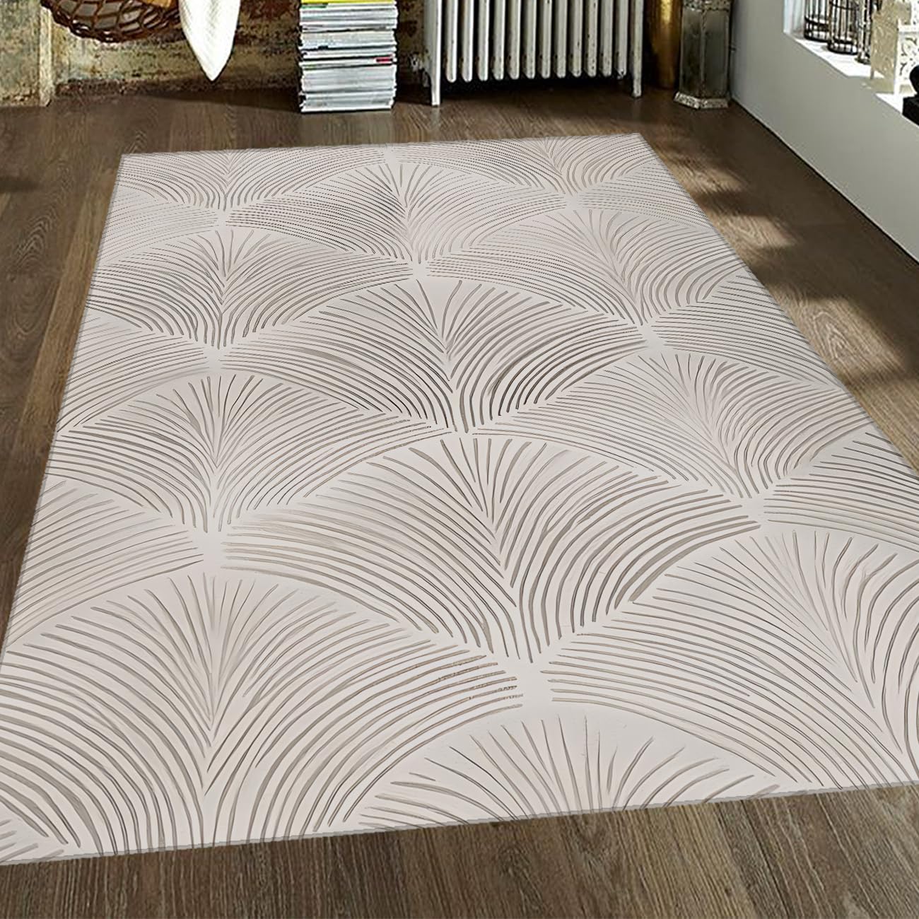 Tapis antidérapants sécurisé gris à motif géométrique pour éviter les glissades au sol