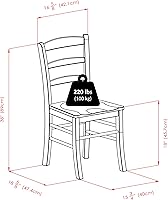 Vista 3 de Winsome Benjamin Silla de Respaldo de Escalera, Nogal, Juego de 2