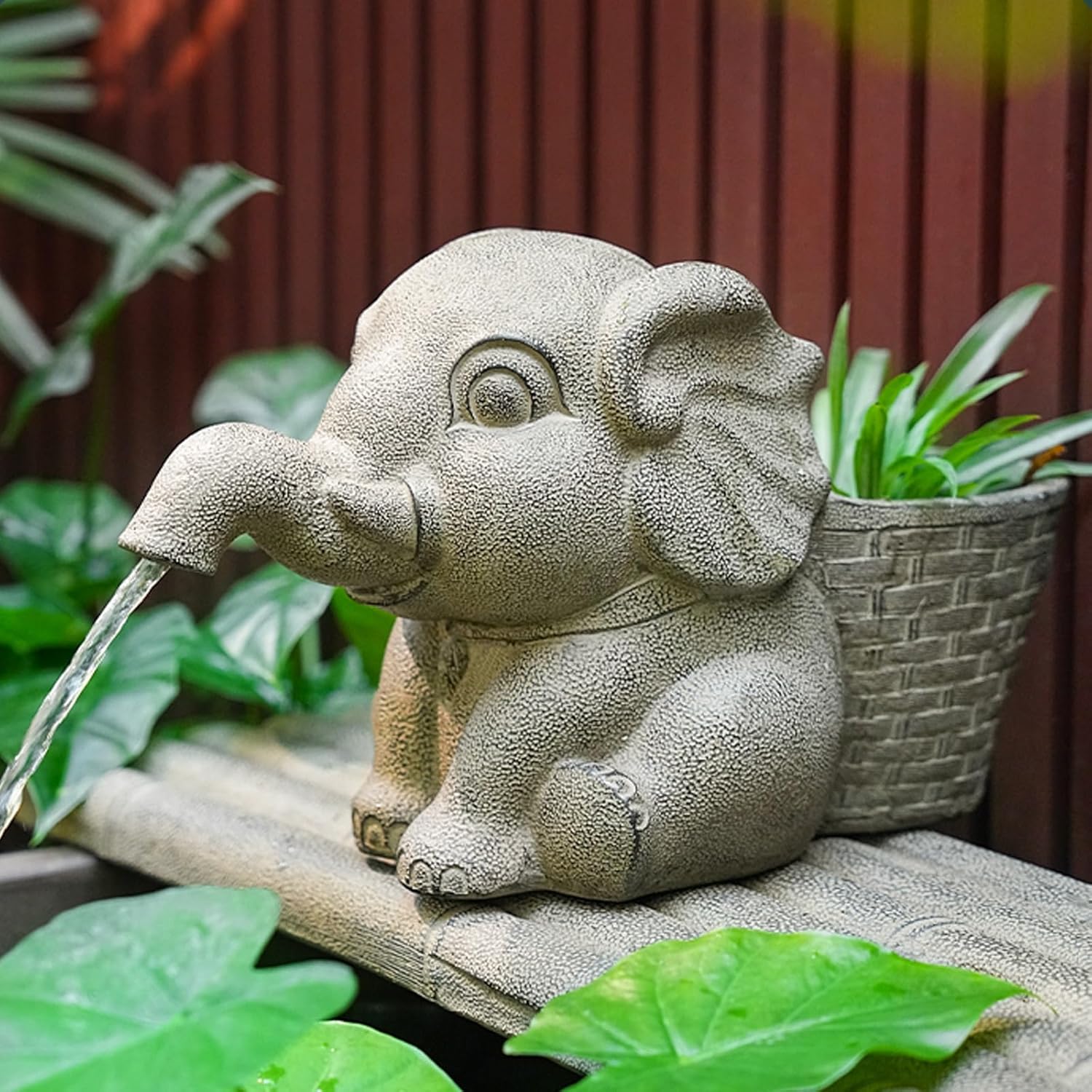 Garden Pond Spitters, Animal Pond Fountains, Fish Pond Water Circulation Outlet Landscaping, Garden Decor for Koi Pond, with Water Pump and Hose
