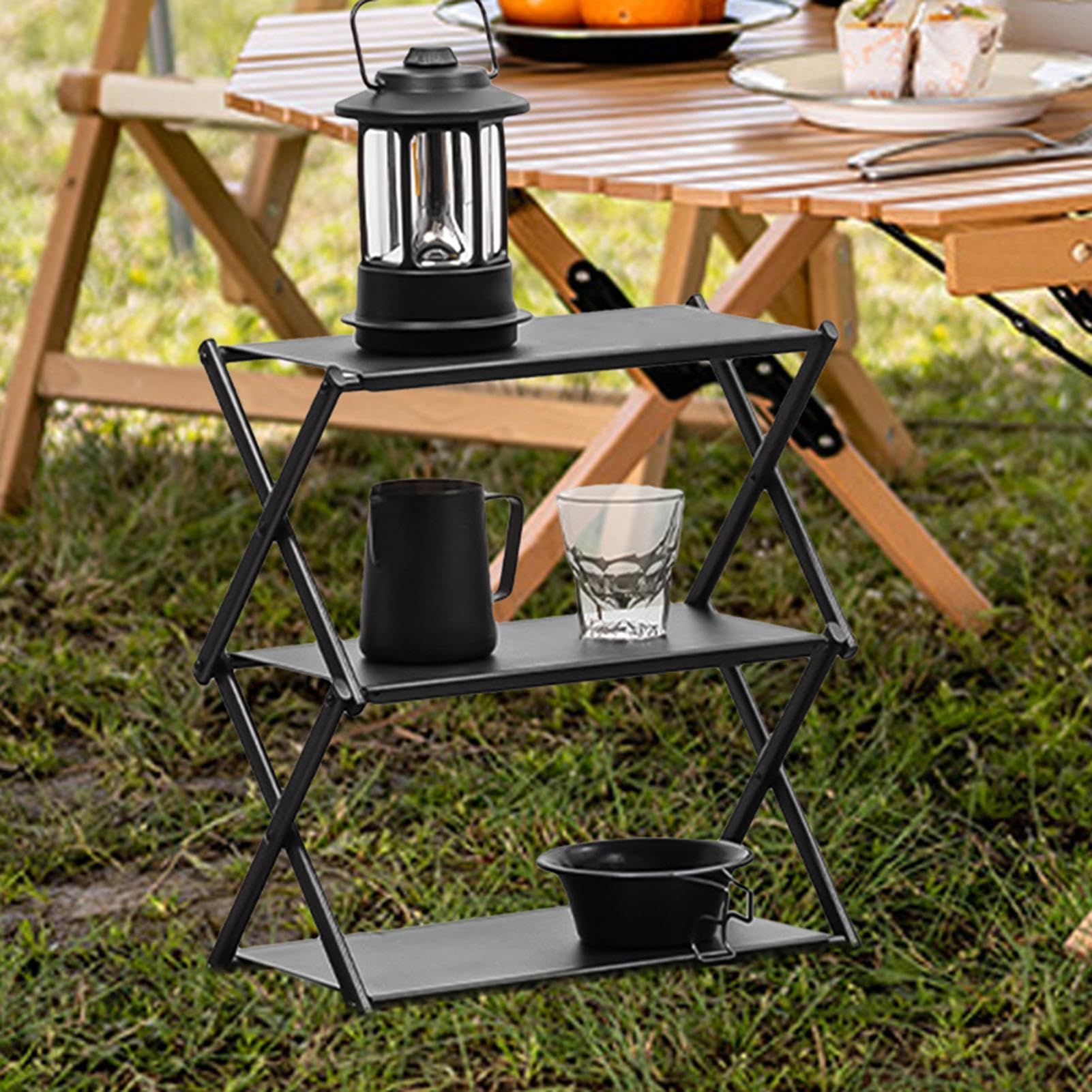 Étagères Pliables, étagère Pliante Support de Rangement de Camping