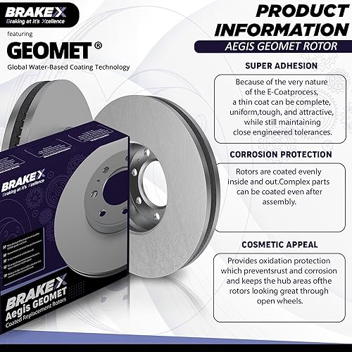 Miniatura 3 de Front Brake X Replacement Brake Rotors Kit  Aegis GEOMET Coated Disc Rotors  for 2014-2017 Kia Forte Koup