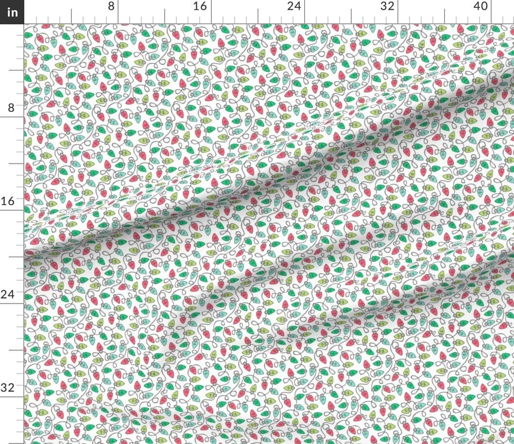 Spoonflower Fabric - Christmas Xmas Holiday Red Green White Smaller Tiny Holidays Light Printed on Petal Signature Cotton Fabric by The Yard - Sewing Quilting Apparel Crafts Decor