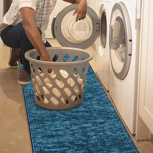 Miniatura 155 de Alfombra lavable contemporánea de 5 x 7 pies, alfombra de área grande para dormitorio, alfombra moderna, antideslizante, resistente a las manchas