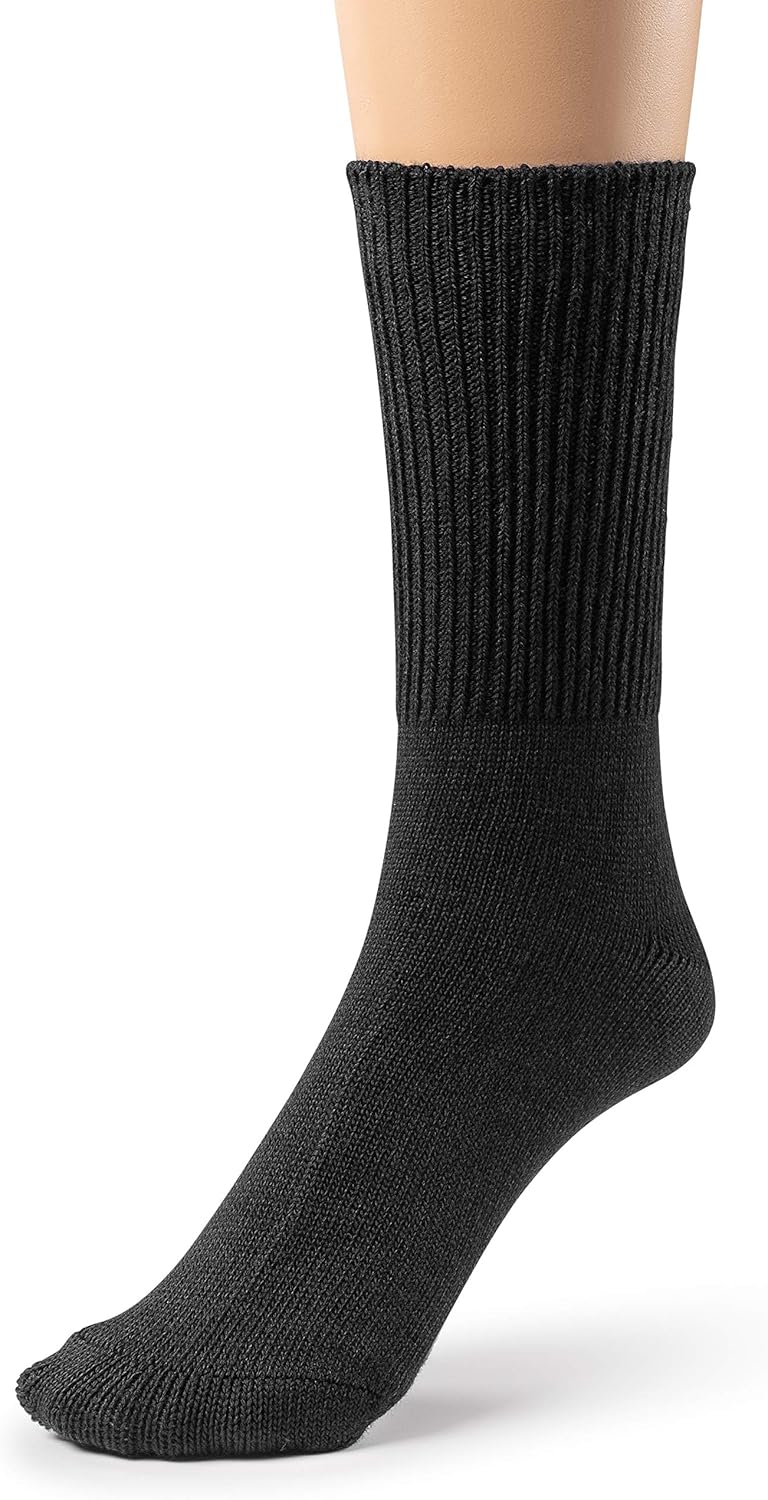 Silky Toes Mens Bamboo Non binding Diabetic Sock Seamless Soft Crew Socks For Men, Available In Plus Sizes | 3 or 6 Pk - Image 2