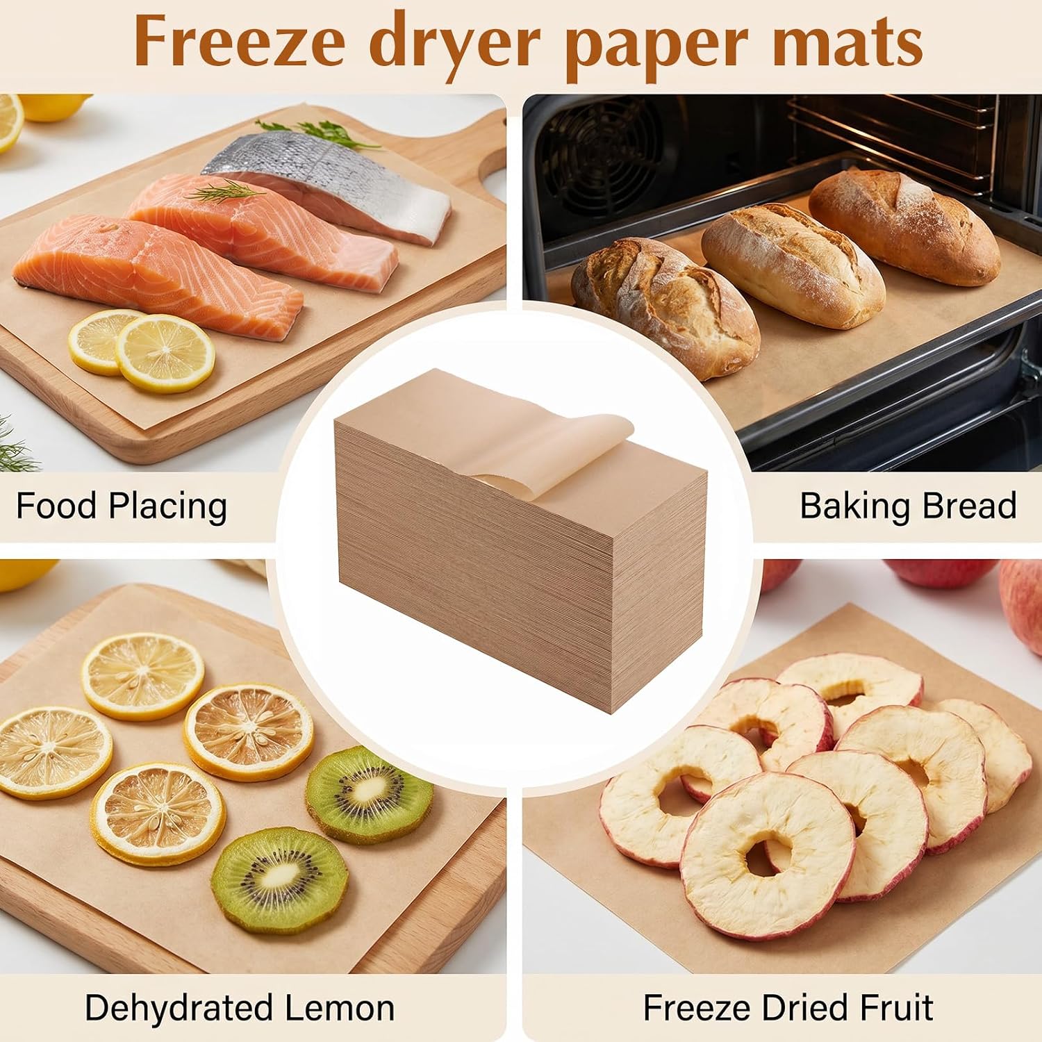 600 Pcs 17" x 6.8" Precut Parchment Paper Sheets for Harvest Right Freeze Dryer Accessories Non Stick Disposable Tray Mats Medium
