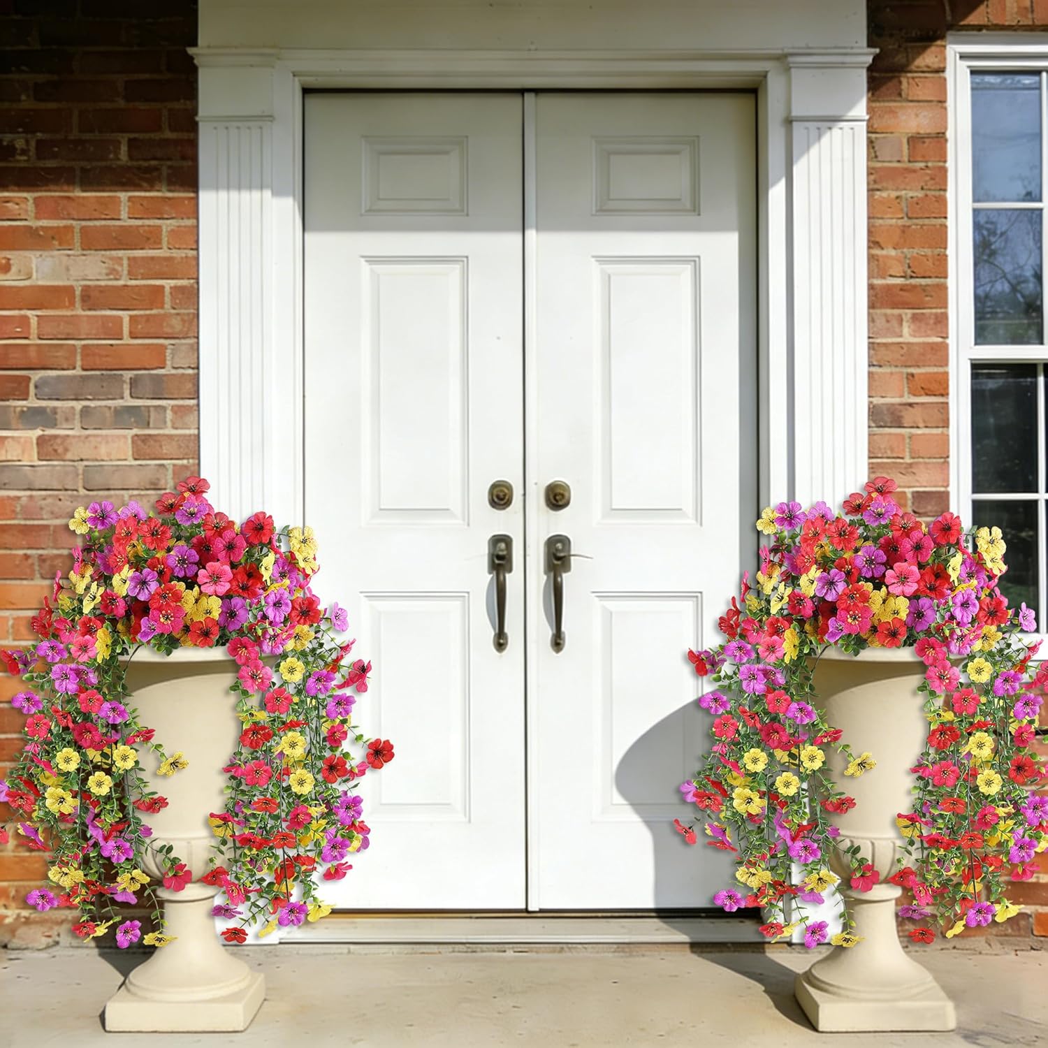 Artificial Flowers for Outdoors, UV Resistant 2 Bundles Fake Silk Flowers for Outside, Realistic Faux Plants for Hanging Baskets, Planters - Porch, Patio, Yard Décor (Mix) - Image 4