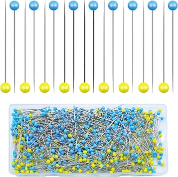 600 PCS Straight Pins 1.75 Inch Long Quilting Pins Stainless Steel Sewing Pins for Fabric with Glass Ball Head Dressmaking Crafts Jewelry Making DIY Wedding Bouquets Decoration