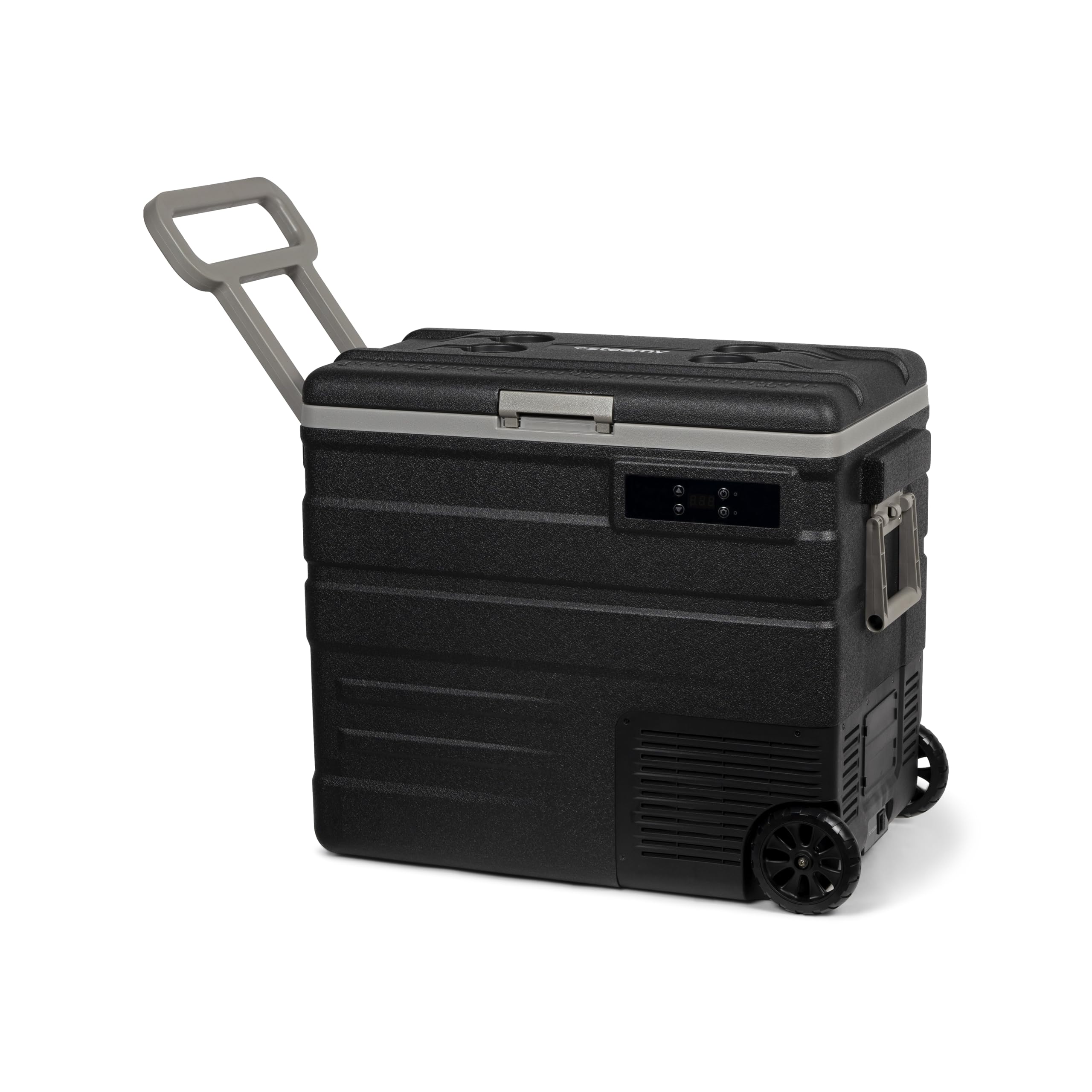 Steamy-E Single Zone 65 Roller, Frigorifero Elettrico a Compressore con Ruote, 12/24V DC e 100-240V AC, per Congelare e Raffreddare da -20℃ a +20℃, Ideale per il Campeggio, 65 Litri, Nero