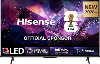 Hisense Smart TV QLED 144Hz 43″ 4K 43E7S PRO, Audio Dolby Atmos, VIDAA OS con 1000+ APP, Dolby Vision IQ, HDR 10+, Native 144Hz Game Mode, AirPlay2, Alexa Built-in, lativù 4K