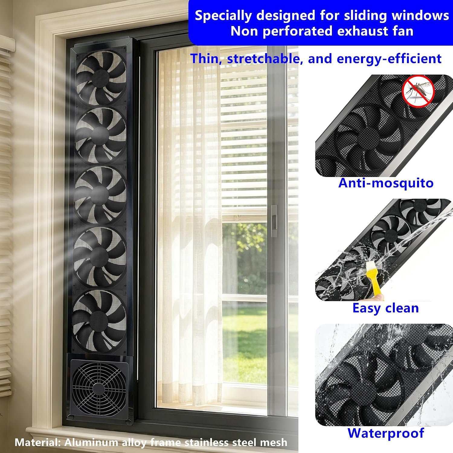 18.9-24.02 Inch Waterproof Vertical Window Exhaust Fan