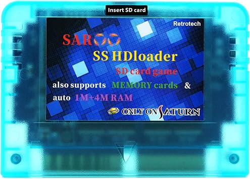 Retrotech Only On Saturn Saroo HD Loader 520 Games in 1 Flash Cart 256gb - Transparent Blue