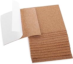 16PCS Self-Adhesive Cork Sheets, 4x4 In Square Cork Backing for Coasters Bottoms Bulk, Mini Wall Corks Board Tiles with Strong Adhesive-Backed for Thin Drink Coasters Cup Mats DIY Crafts Making Decor