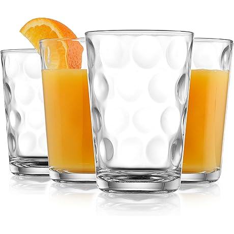 Home Essentials 6 oz Juice Glasses Set - 7 oz Water Tumbler...
