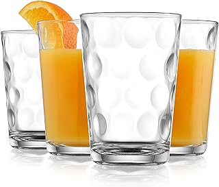 Home Essentials Juice Glasses Set Of 4 Water Tumbler Glasses Cups 7 oz Uses for Juice, Water, Cocktails, and more Beverages. Dishwasher safe…