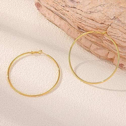 Miniatura 8 de Gacimy Gold Hoop Earrings for Women 14K Gold Plated, 925 Sterling Silver Post Hypoallergenic Earrings Hoops for Women