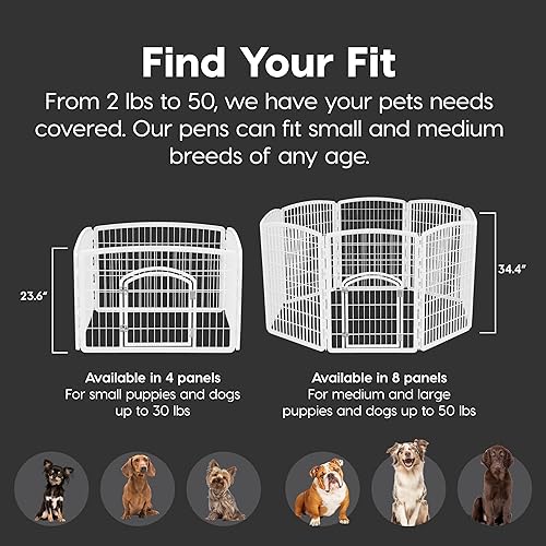 Miniatura 7 de IRIS USA Dog Playpen Exercise Pet Playpen Without Door 4-Panels 24 H