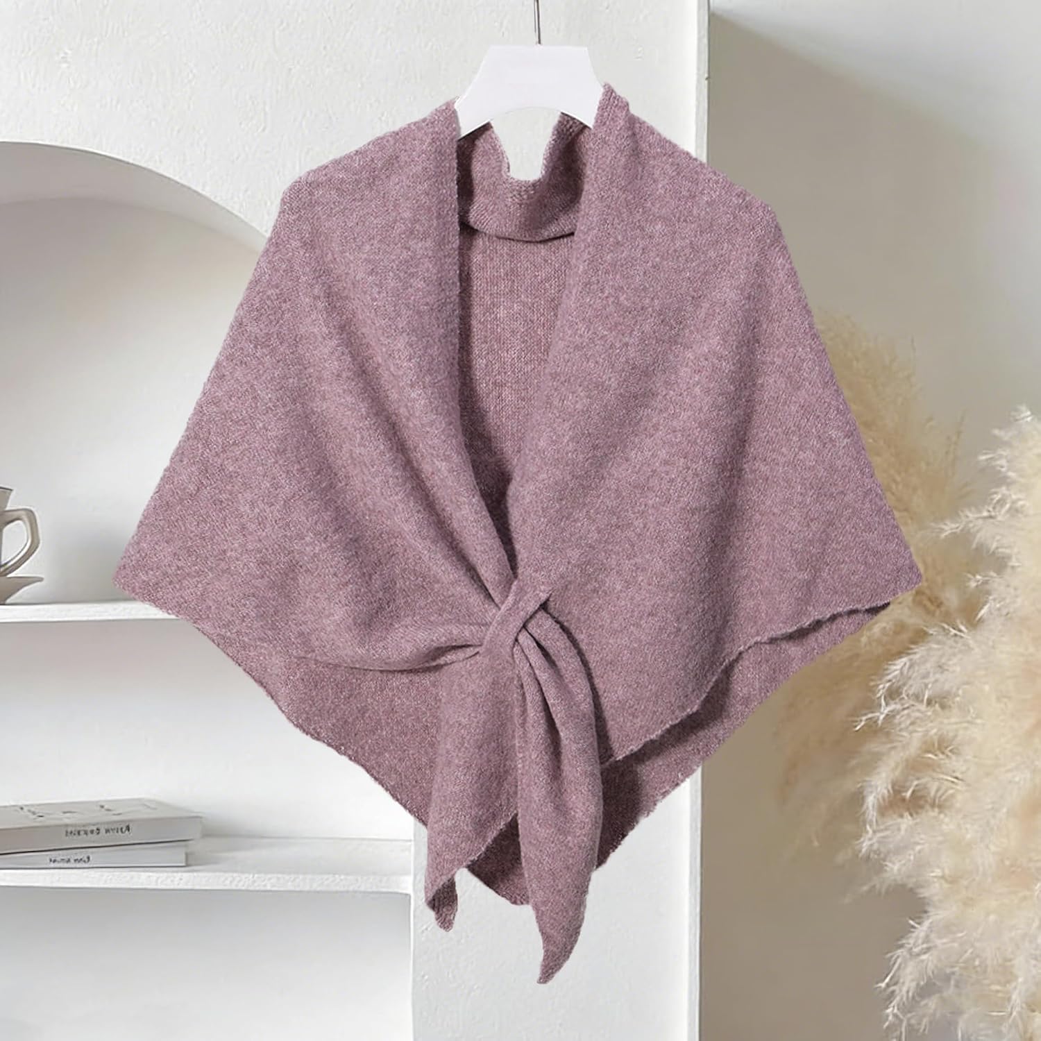 Women's Shawl Wrap Cardigan Knitted Wool Blend Pashmina Cape, Scarf & Sweater Cover-Up for winter
