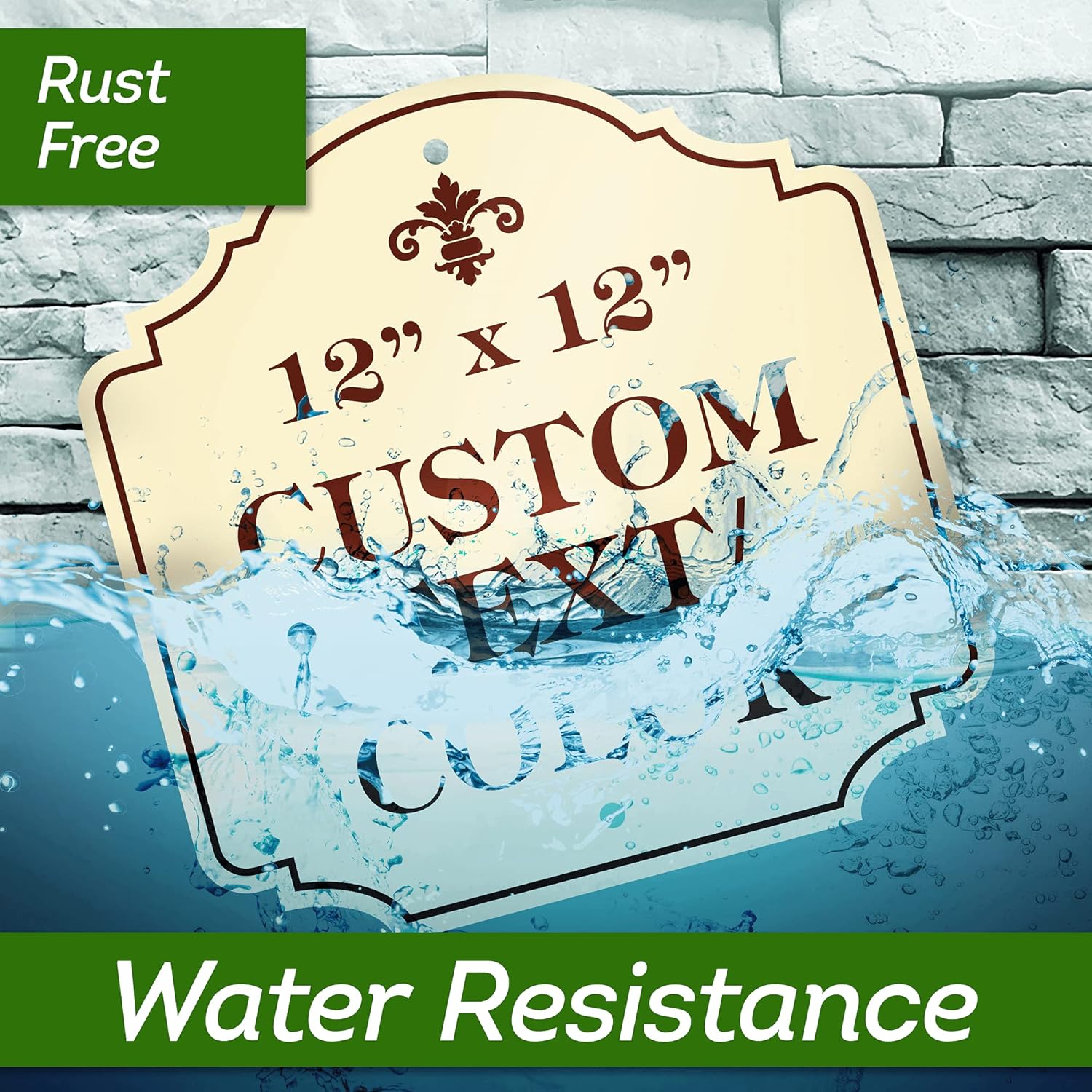 Custom Sign, Customized for Outdoor/Indoor Use, Personalized Designer Style Sign, 12x12 Inch, 24 Colors, Rust-Free Thick AlumaBond - Made by: My Sign Center, USA (Florolex II - Contour)