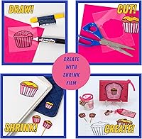 Vista 4 de Grafix Shrink Film - Clear Transparent 8.5"x11" Sheets, Design Your Art and Shrink It to Create Jewelry, Embellishments, Paper Crafts, Gift Tags