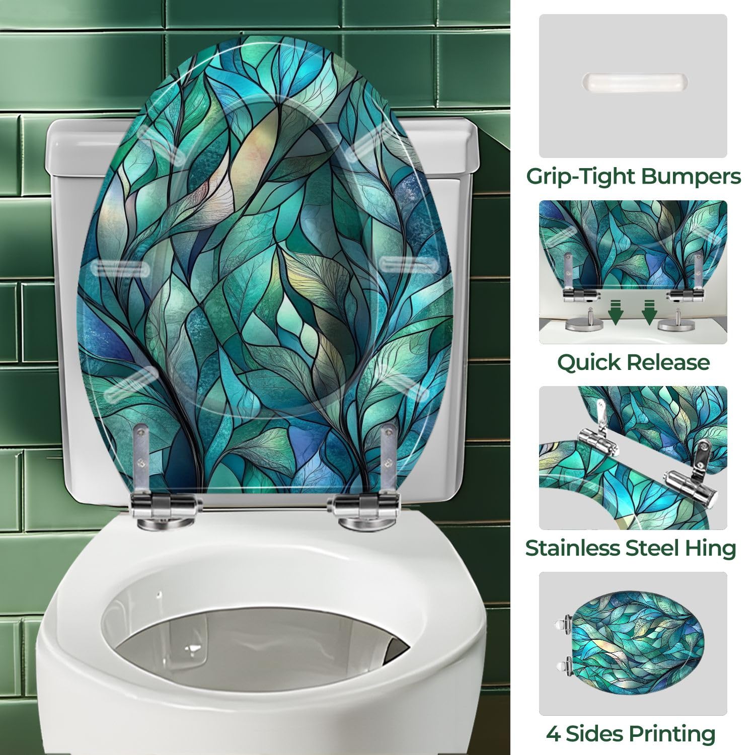 Sedile WC allungato Elegance con cerniere a sgancio rapido