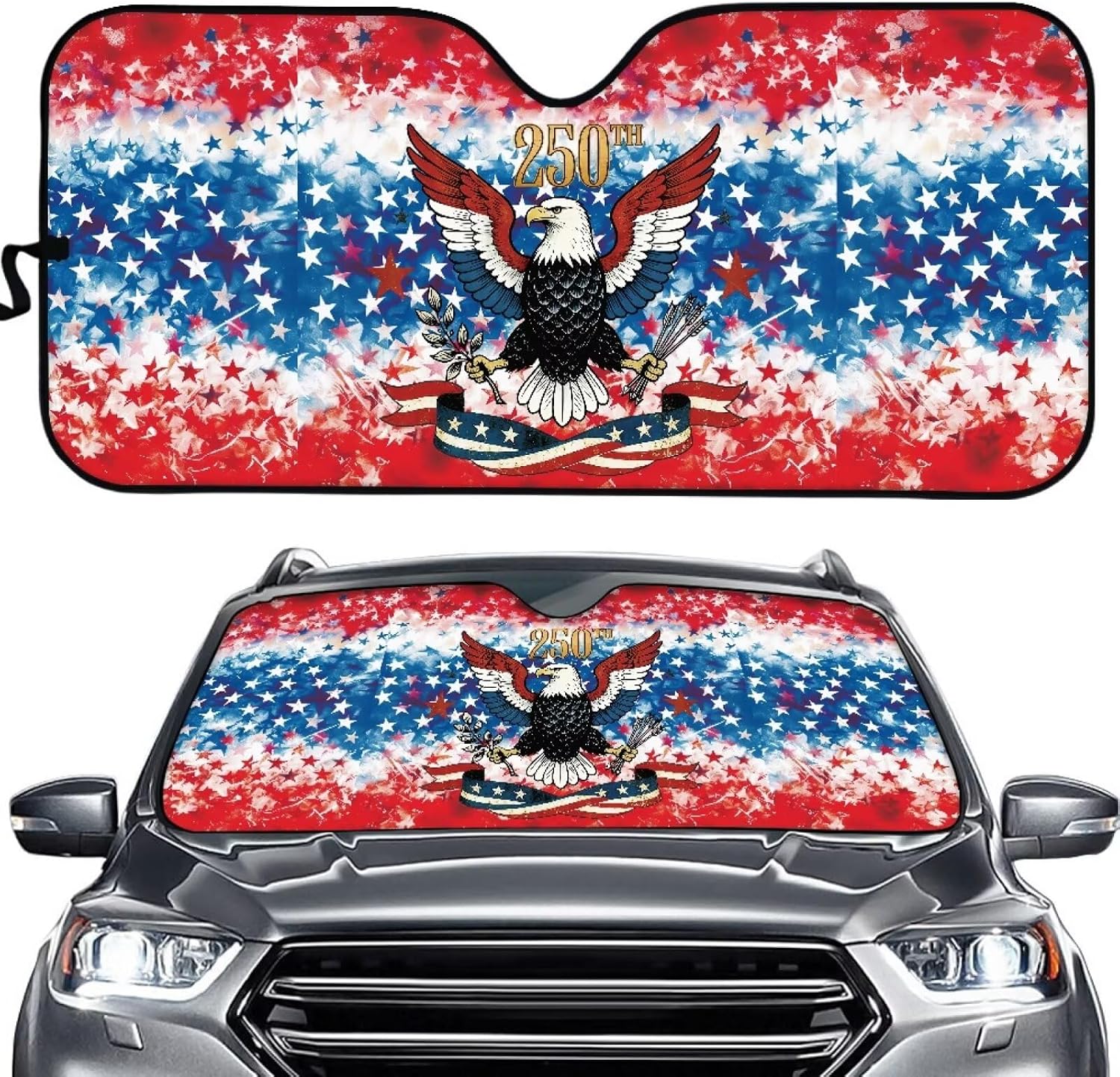 BIGCARJOB Customize Windshield Sun Shade Printed Visor Windshield UV Protector Folding Slivering Sun Shade Custom Design
