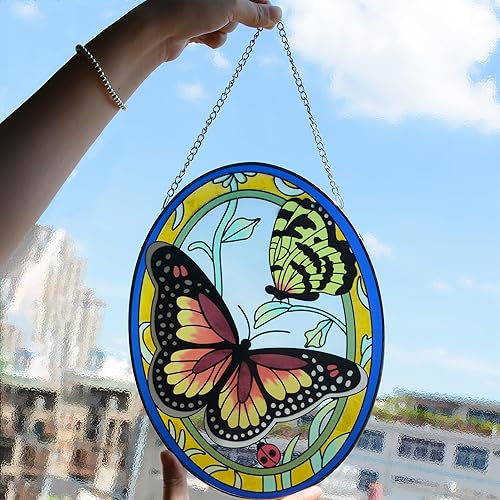 Vista 3 de Monarca - Mariposa para colgar en la ventana, decoración de mariposa, regalo para mujeres, atrapasoles de vitral, decoración de ventana, colgante al