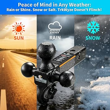 Tri-Ball Hitch 2 inch Receiver, Black E-Coat, Rust & Wear Resistant
