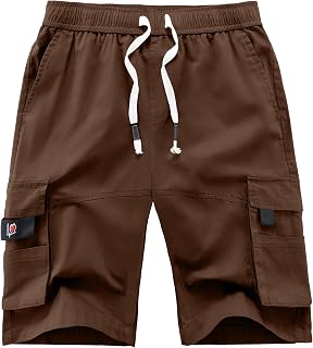 APTRO Men's Cargo Shorts Drawstring Casual Cotton Big & Tall Work Shorts | High Performance Breathable Cotton, Drawstring Closure, 6 Big Pockets, for Casual, Work, Street, Hiking