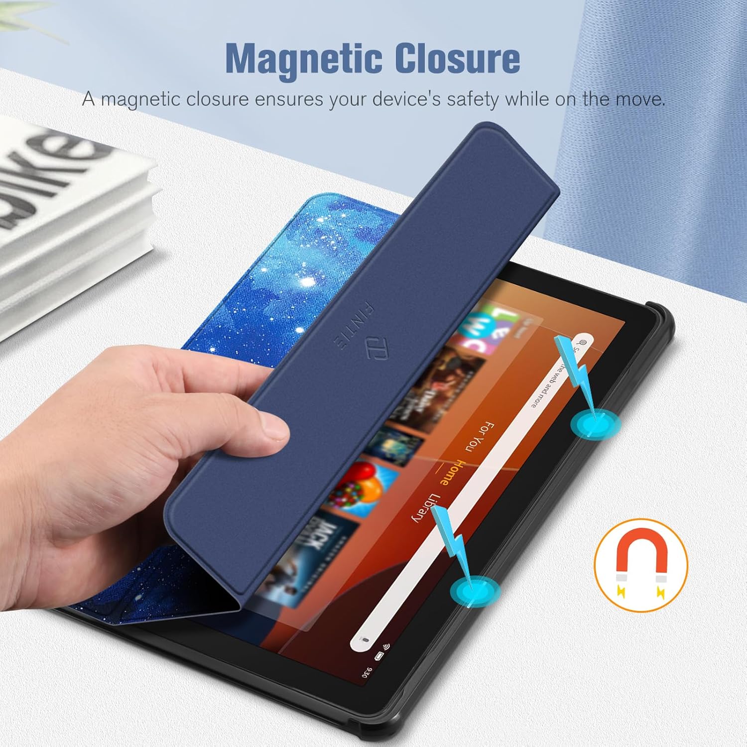 Fintie Slim Case for All-New Fire HD 10 Tablet (13th Generation, 2023 Release) - Trifold Lightweight Hard Shell Stand Cover with Auto Wake/Sleep, Starry Sky
