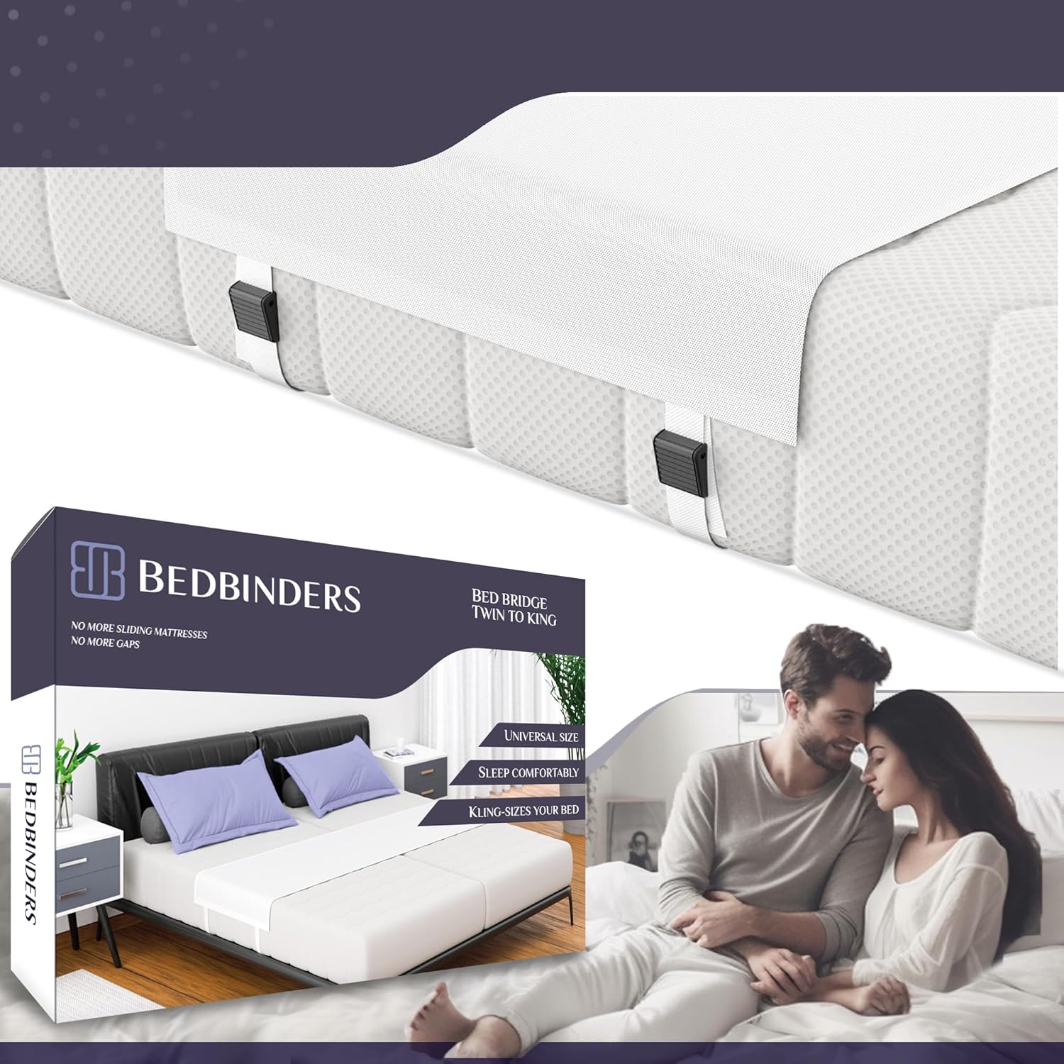 BEDBINDERS Premium Bed Bridge Twin to King Converter Kit Split King