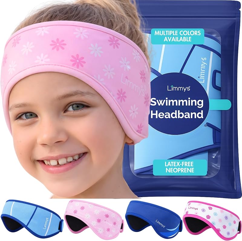Limmys Swimming Headband for Kids and Adults – Non-Slip Neoprene Ear Band | Doctor-Inspired Ear Protection - Reinforced Elastic Band - Latex-Free Child-Safe Materials - Holds Earplugs Securely