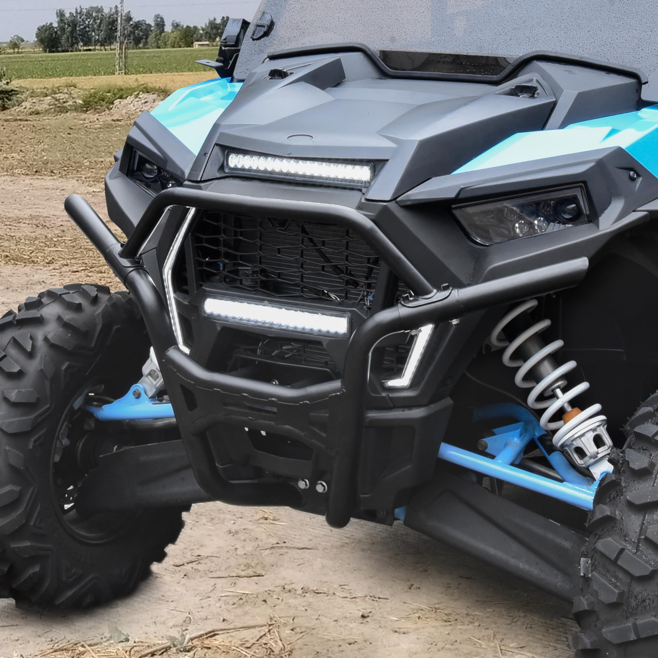 SAUTVS Front Low Profile Bumper Heavy Duty Brush Guard for Polaris
